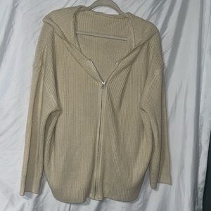 Knit zip up sweater